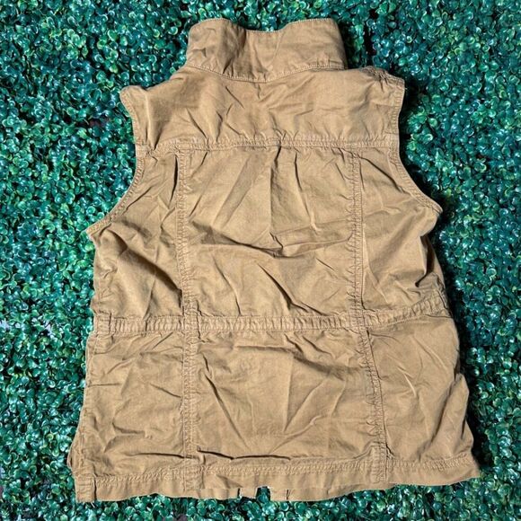 J Crew 100% Cotton Tan Utility Vest Size Medium - Picture 5 of 6